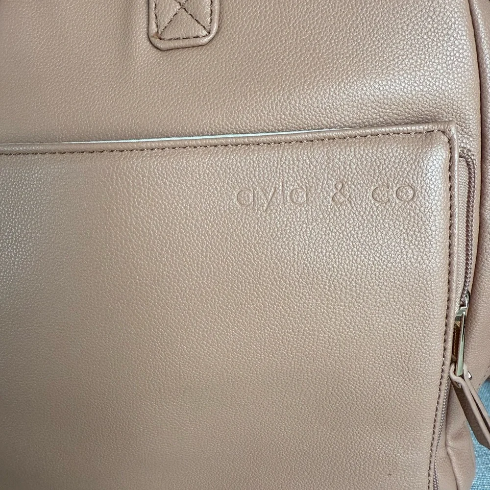 Ayla & Co Stylish Tan Baby Bag (Large 15x13x6) - Picture 5 of 10